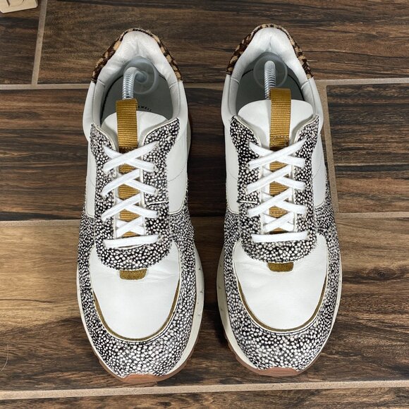 Madewell Kickoff Trainer Womens 9.5 Shoes Multicolor Leather Calf Hair Sneaker - Picture 12 of 14